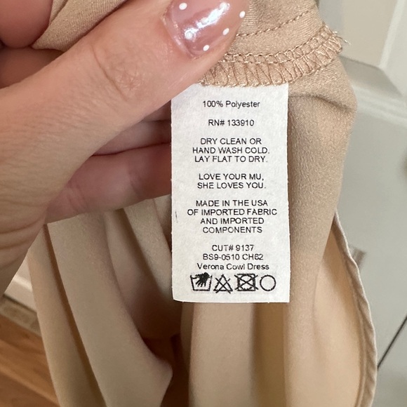NWT Show Me Your Mumu Verona Cowl Dress Champagne Lux Silk Size M - Picture 9 of 9